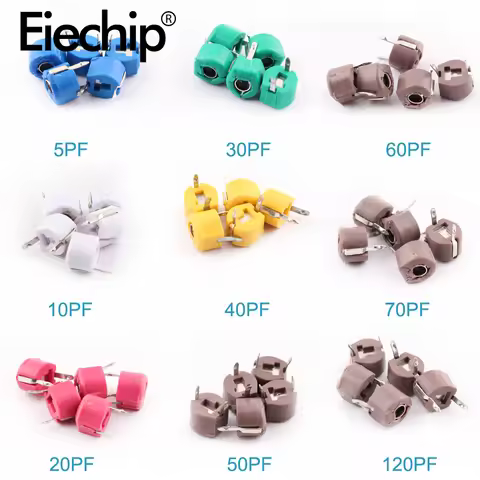 45pcs Variable Trimmer capacitor Assorted Kit JML06 5pf 10pf 20pf 30pf 40pf 50pf 60pf 70pf 120pf Adj
