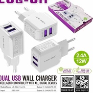 Log On Home Charger Dual USB 2.4A FAST XL LOC26 - White