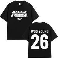 Ateez 2025 World Tour in Your Fantasy T-shirts Wooyoung Kpop Korean Fashion T Shirt