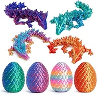 4PCS 3D Printed Dragon Eggs，Dragon Eggs with Dragon Inside, Mini Mystery Dragon Egg Articulated Crys