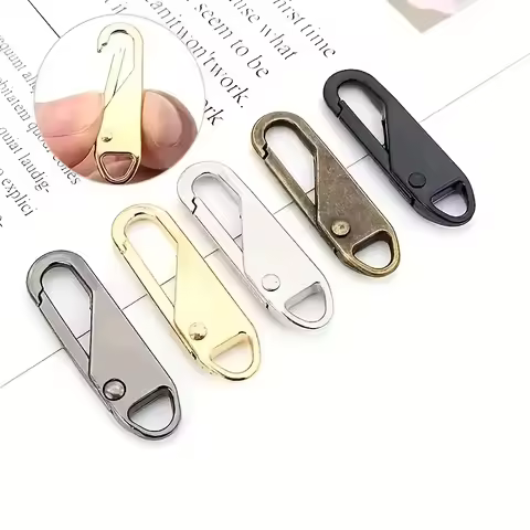 5 Pieces Zipper Pull Replacement Zipper Repair Kit Zipper Slider Pull Tab Universal Zipper Fixer Met