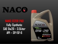 NACO - 0w20 3.5L Fully Synthetic Engine Oil API-SP/GF-6 Car Lubricant 0w-20 3.5Litre Minyak Hitam En