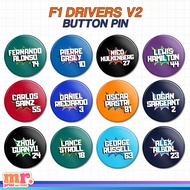 F1 DRIVERS V2 BUTTON FORMULA ONE F1 DRIVER BUTTON PIN 4