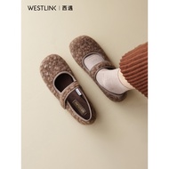 Western Meet Retro Mary Jane Fur Shoes Women's Shoes Fleece Warm Outer Wear 2026 New Casual Birkenst
