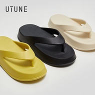 UTUNE รองเท้าแตะหูหนีบสำหรับผู้หญิงผู้ชาย รองเท้าชายหาดรองเท้าแตะพื้นหนากลางแจ้ง รองเท้าแตะกันลื่นใน