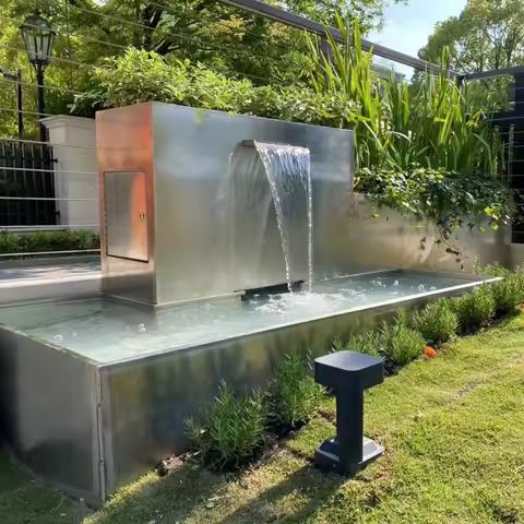 304 Stainless Steel Waterfall Fountain Swimming Pool Water Curtain Spillway for Gardening Outdoor 30