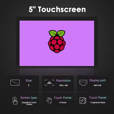 EYOYO 5" Raspberry Pi Touchscreen Monitor 800×400 IPS Touch Screen Small Mini Monitor