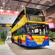 ฮ่องกง Citybus City Series รีโมทคอนโทรลไฟฟ้า Legao Double Decker รถบัสบล็อกขนาดใหญ่ชุดประกอบโมเดลรถยนต์4255ชิ้น +