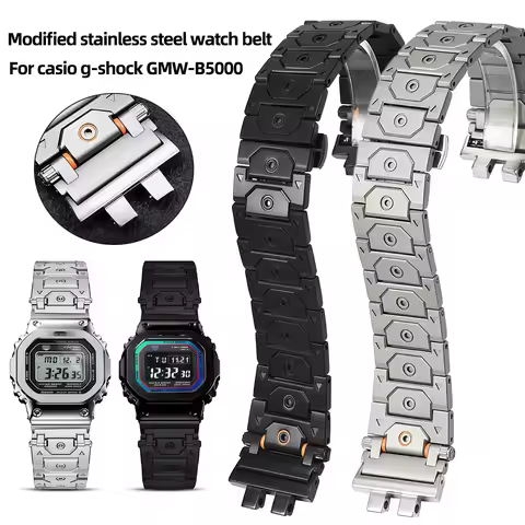 For casio g-shock GMW-B5000 GM-B2100 GMB2100 MRG-B2100D series Modified stainless steel watch belt M