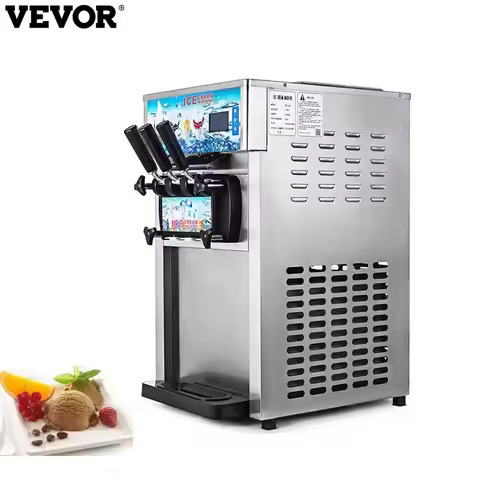 VEVOR Commercial Ice Cream freezer Machine 3-flavor Yogurt Maker One-click Clean 18L/H LCD Display n