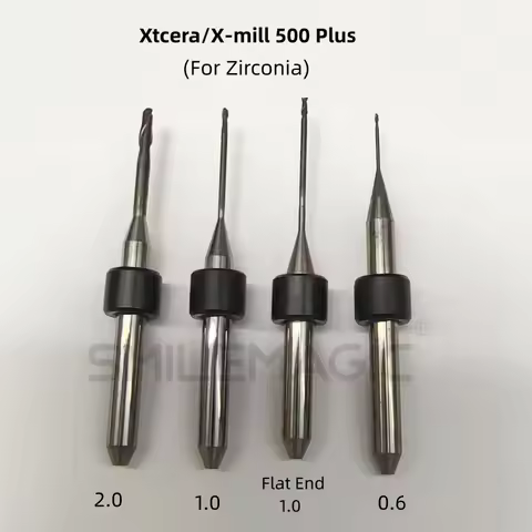 XTCERA X-mill 500 plus Zirconia Shank DC Diamond Coating Milling Cutter Diameter 2.0/1.0/0.6mm Drill