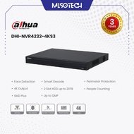 Dahua DHI-NVR4232-4KS3 32 Channel NVR Non-PoE 4K 2 SATA H.265 SMD Plus IP Camera Lite Series