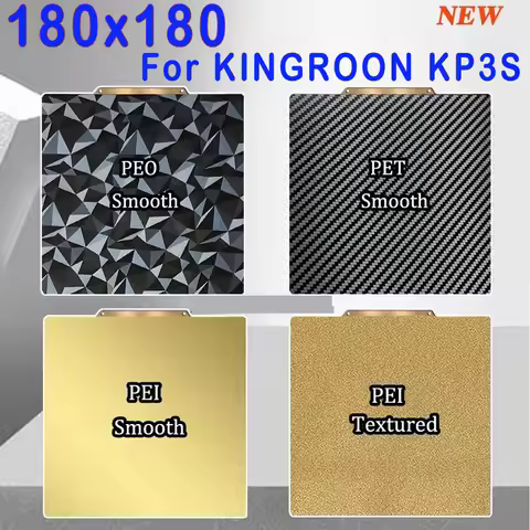 Pei Sheet 180x180 For KINGROON KP3S Pet Peo Pey Magnetic Build Plate Sping Steel 3d Printer Heated B