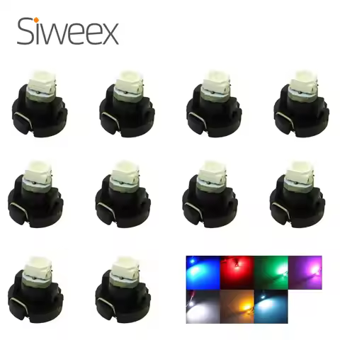 10 Pcs T3 T4.2 T4.7 B8.4 B8.5 Auto Car LED Dashboard Bulbs Instrument Panel Wedge Indicator Lights C
