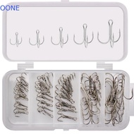 OONE Barbed Fishhook Lake River Fishing Accessories Storage Box Sharpened Silver 2/4/6/8/10