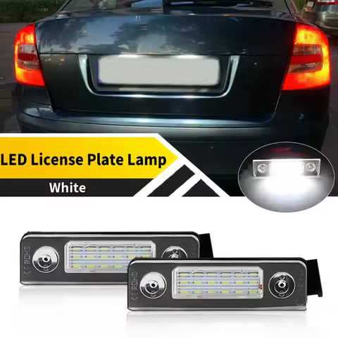 2Pcs 12V Canbus LED License Plate Lights for Roomster 5J 2006-2010 Car Number Light OEM#:1Z0943021 /