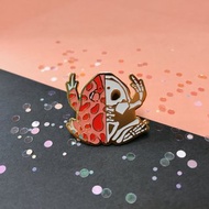 粉紅解剖角蛙 草莓蛙 兩生類 青蛙 琺瑯金屬徽章/胸章/胸針/別針