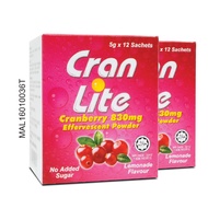 CRAN LITE CRANBERRY 830MG EFFERVESCENT LEMONADE 5GX12S