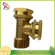 Brass Garden Hose Connector 3/4GHT Elbow Tee Adapter - Standard Fittings for Gardening