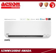 [ Delivered by Seller ] ACSON 2.0HP A3WMY20BNF REINO Inverter Air Conditioner / Aircond / Air Cond R32 WiFi A3WMY20BNF-AMADA (A3WMY20BNF/A3LCY20BN)