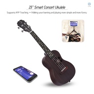 Populele S1 23 Inch Smart Concert Ukulele Ukelele Uke Rosewood Supports APP Teaching BT Connection ABS Fretboard with LED light for Beginners Including Carry Bag Strings Capo Picks