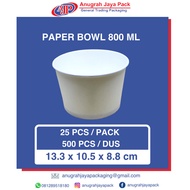 Paper Bowl 800ml tebal (27 oz) / Mangkok Kertas 800ml tahan microwave