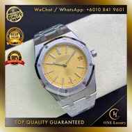 🔥SWISS TOP QUALITY🔥 R0YAL 0AK EXTRA THIN JUMBO 39MM 15202BC SALMON DIAL ON STAINLESS STEEL BRACELET