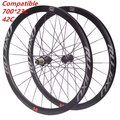 gravel 700c RUJIXU 120 ring frame height 30/35/38/45mm road disc brake wheelset group carbon fiber t