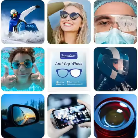 100PCS Disposable Eyeglass Cleaning Pads Traceless Quick Drying Anti-fog Glasses Wipes Dust Removal 