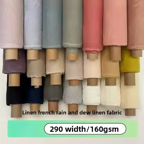 290cm Wide French Rain and Dew Pure Linen Bed Sheets Quilt Cover Bedding Fabric By The Meter Washed 