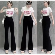 FIT AND FLARE PANTS CUTBRAY SCUBA HIGHWAIST THICK