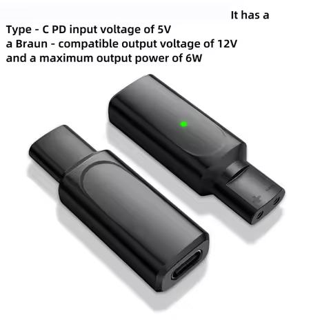 B86B-For Braun Series 3 5 7 9 6 1 XT5 12V Type-C Shaver Charger Adapter Charging Converter Electric 