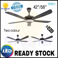 NSB X LED / N LED Ceiling Fan 56inch / 42inch with 3 colours Bright LED NSB Fan  Remote control 3 Speed Brother Lighting
