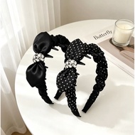 Dieying Crystal Rhyme Crystal Bow High Skull Top Light Luxury Toothed Anti-slip Headband Classy All-