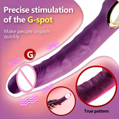 10 Vibration Modes Vibrating Realistic Dildo Penetration Vaginal G-Spot Clitoris Stimulate Orgasm Pl