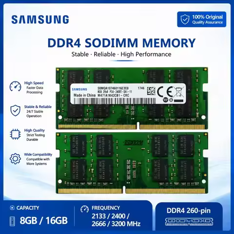 SAMSUNG DDR4 Laptop RAM SO-DIMM Memory 4GB 8GB 16GB 2133 2400 2666 3200MHz Notebook Memory Upgrade f