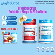 【BUY 3 FREE 1】Life Space Probiotic Broad Spectrum Probiotic and Shape B420 plus (60/50Caps) For Dige