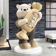 Large Glass Steel Influencer Cartoon Doll Mascot Animal Shopping Mall Sculpture Customized IP Outdoo