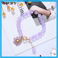 AURORY Korean Daisy Bracelet, Lucky Elastic Bohemian Bracelet,  Multicolor Crystal Beaded Bracelet B