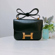 TK2185	愛馬仕 中古 康康包 Hermes Vintage Constance 24 # Stamp Circle O Black x GHW