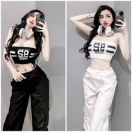 CROPTOP TUBE SHIRT PRINTED WITH NUMBER 96 BRICKS OG96