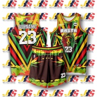 Basketball Jersey for Men Customized Name and Number RASTA Jersey NBA Jersey SET