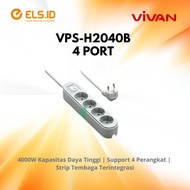 Vivan VPS-H2040B Power Strip Premium 4 Port AC 1.8M Grey & Green with Switch Control SNI Fireproof M