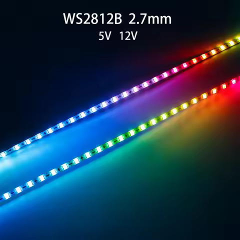 2.7mm Ultra Narrow WS2812B LED Strip Individually Addressable WS2812 RGBIC Colorful Pixel Light 160L