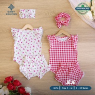 GK BABY SET JEJE BABY ROMPER INCLUDING HEADBAND SET 3 IN 1 AGES 3-15 MONTHS VERSION 2