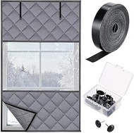 Visible Window Insulation Kit for Winter, 3 Layer 39” x 63” Oxford Cloth Thermal Window Cover, Cotto