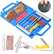 Emergency Heavy Duty Tire (22 PCS) Tire Flat Repair Kit with FREE HARDCASE Tubeless Puncture Tire Repair Tool Plug good for trail long ride long haul exploring outdoor Car Motorcycle Truck MTB Bicycle Tractor Trailer RV SUV ATV Shimano $30 in AMAZON abc