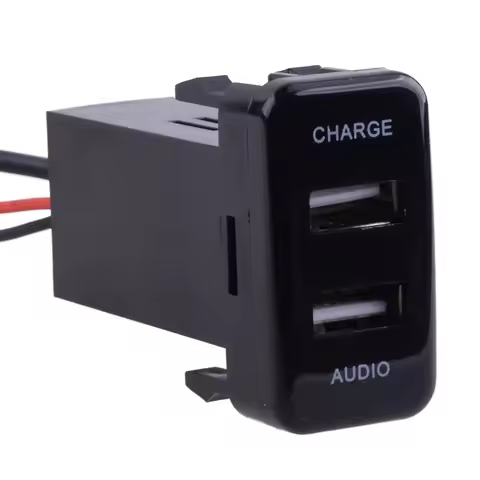 Car Dual USB Audio Charger Port Fit For Toyota FJ Cruiser Fortuner Highlander Tacoma 4Runner Tundra 