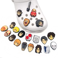 Anime Attack on Titan Cartoon Shoe Charms for Crors Sandals Cute DIY Jibbitz Accessories Fit Garden Shoe Clogs Women Men Birthday Gifts