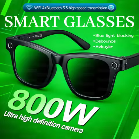 AI Smart Glasses 8K HD Photochromic Multifunction Translate Camera Glasse Bluetooth Call Voice Assis